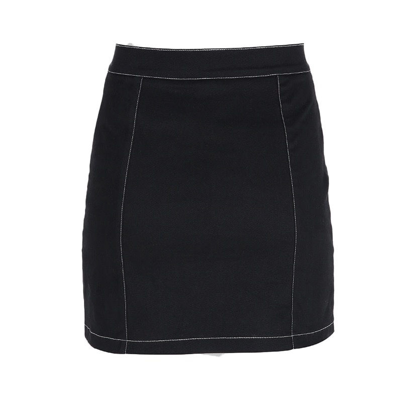 Thumbnail: Denim white stitch skirt
