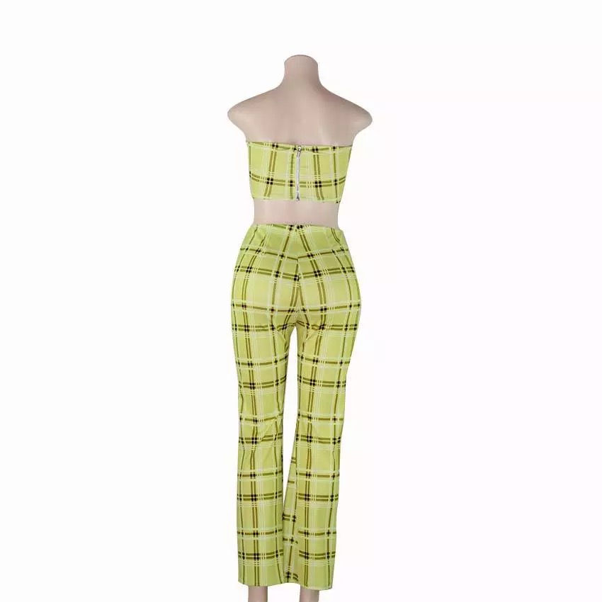 Thumbnail: Lime plaid checkered coord set