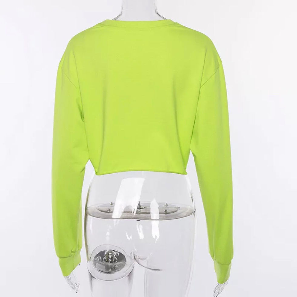 Thumbnail: Neon green bite me cropped jumper