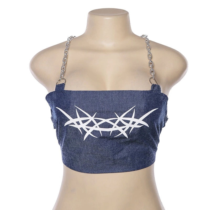 Thumbnail: Thorn chain denim top