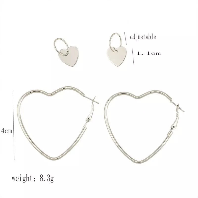 Thumbnail: Silver heart earrings