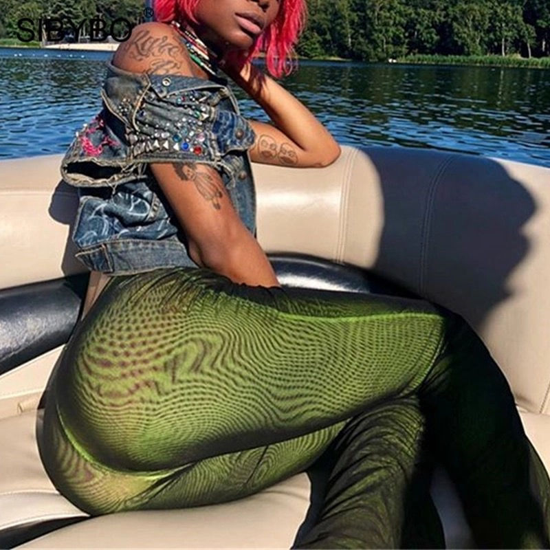 Thumbnail: Mesh flared bandage jumpsuit