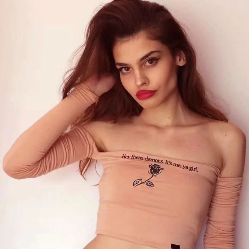 Thumbnail: Demons Nude Off The Shoulder Top
