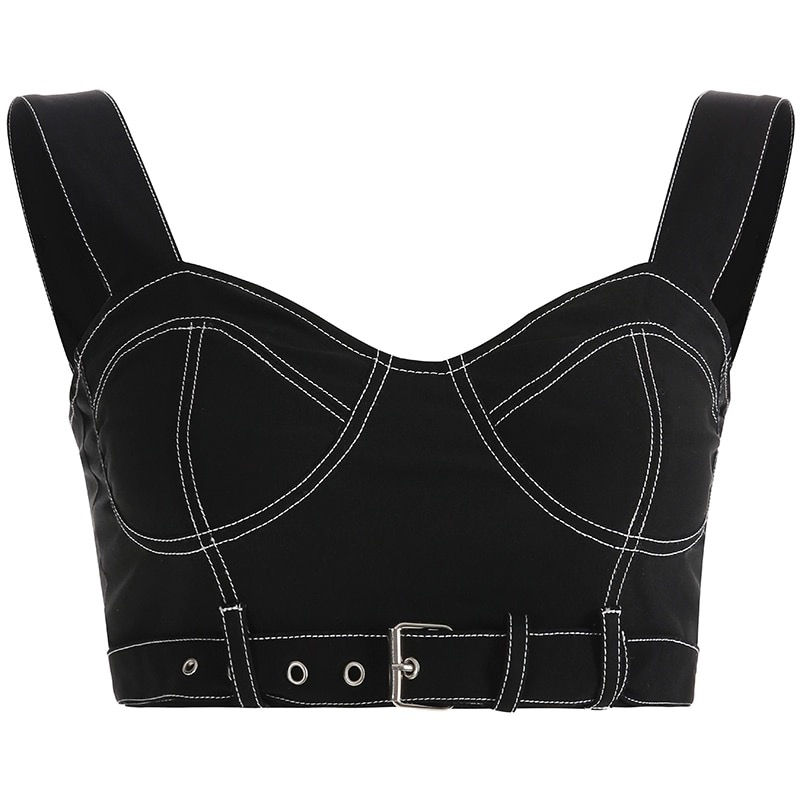 Thumbnail: Black & white stitch crop top