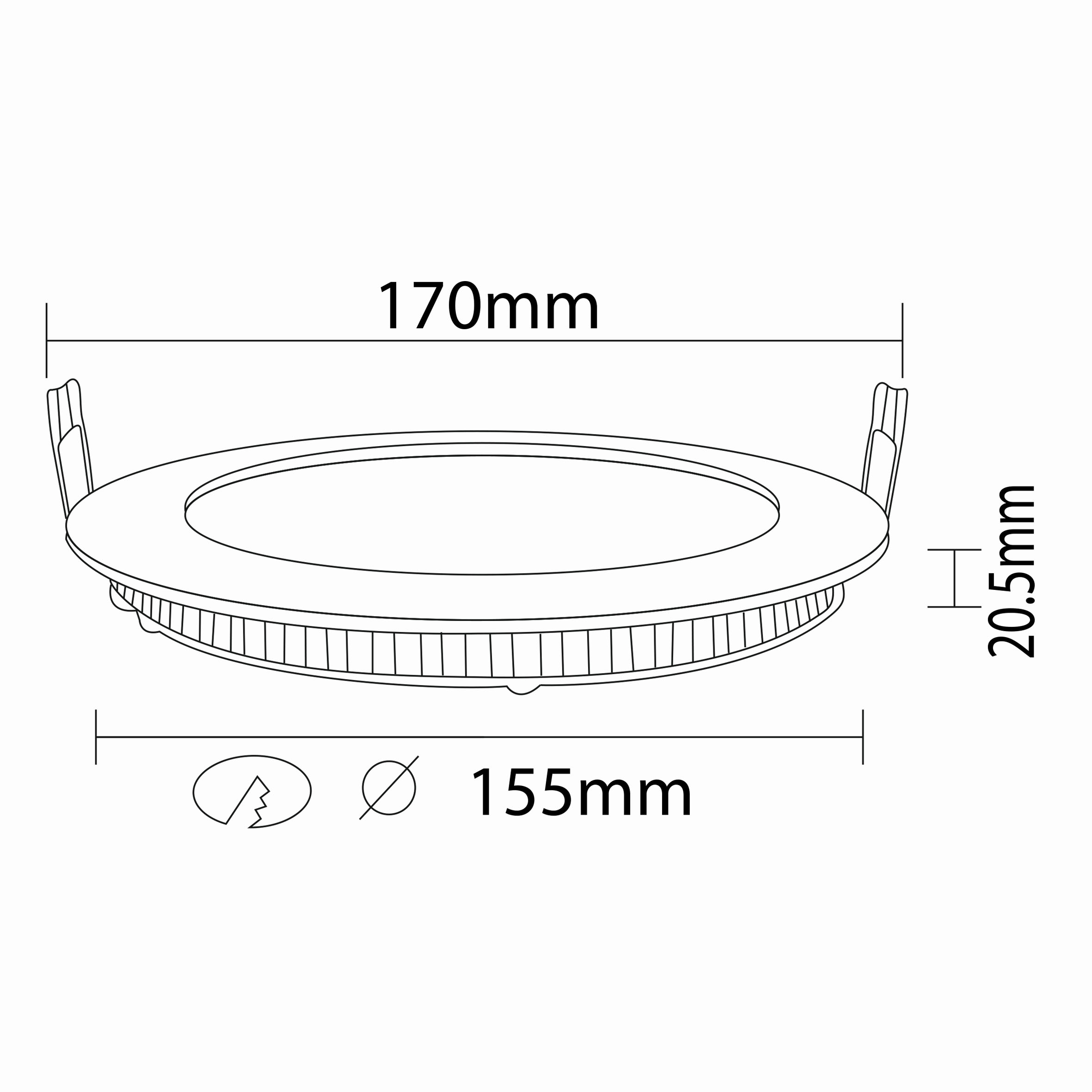 12w 5'' Sıva Altı Led Panel Teknik Çizim