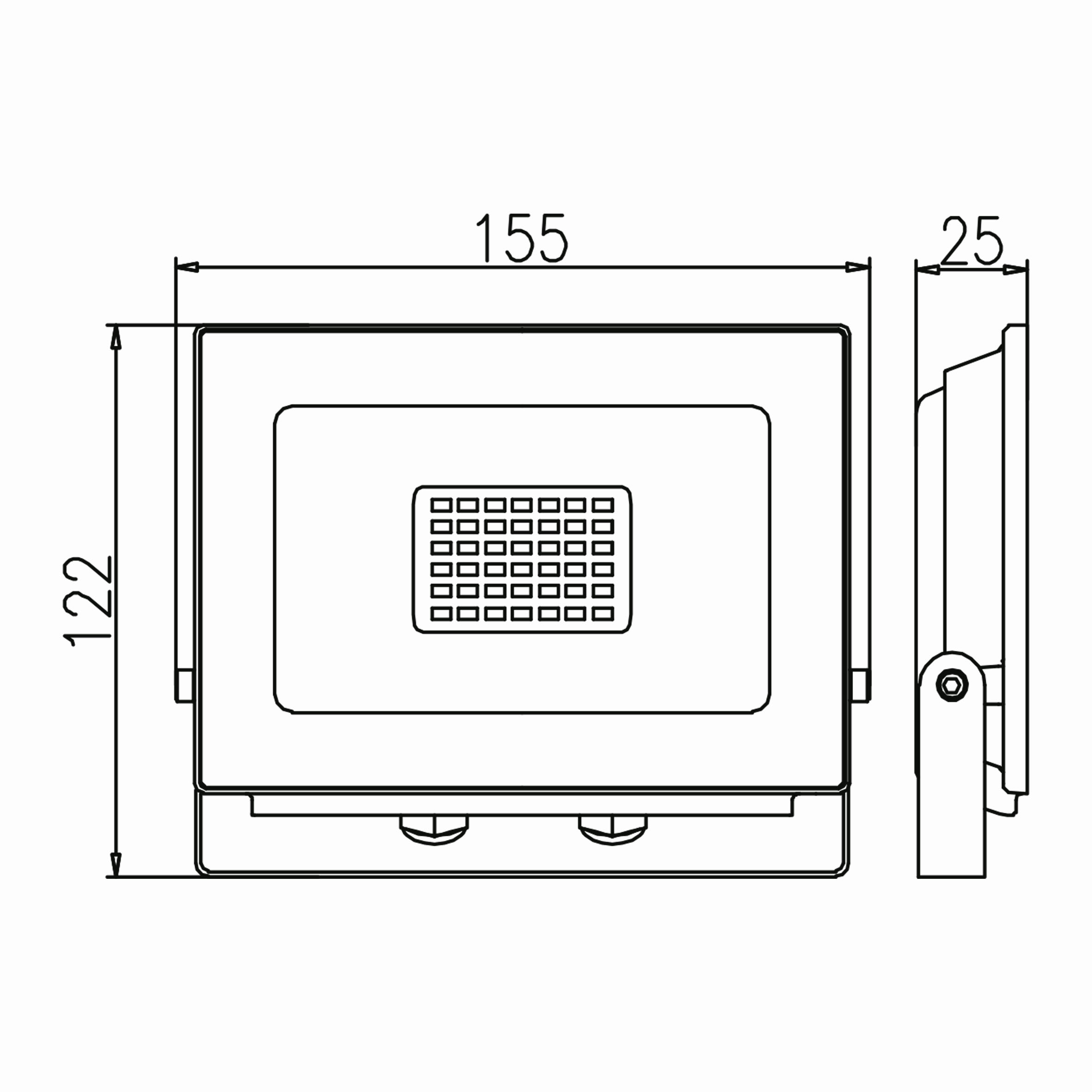 30w Ledli Projektör Teknik Çizim