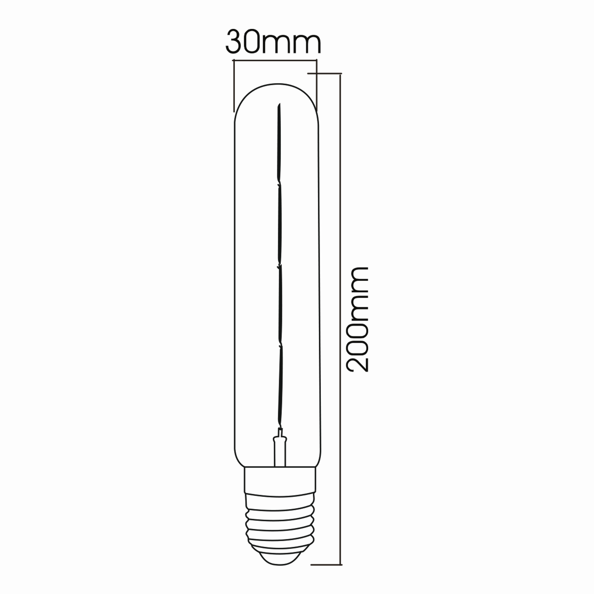 6w E27 T30 Amber Ampul Teknik Çizim