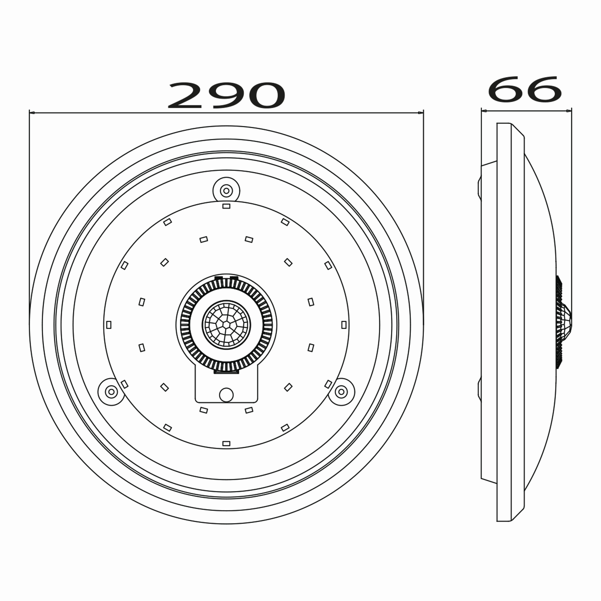 15w Ledli Sensörlü Armatür Teknik Çizim.