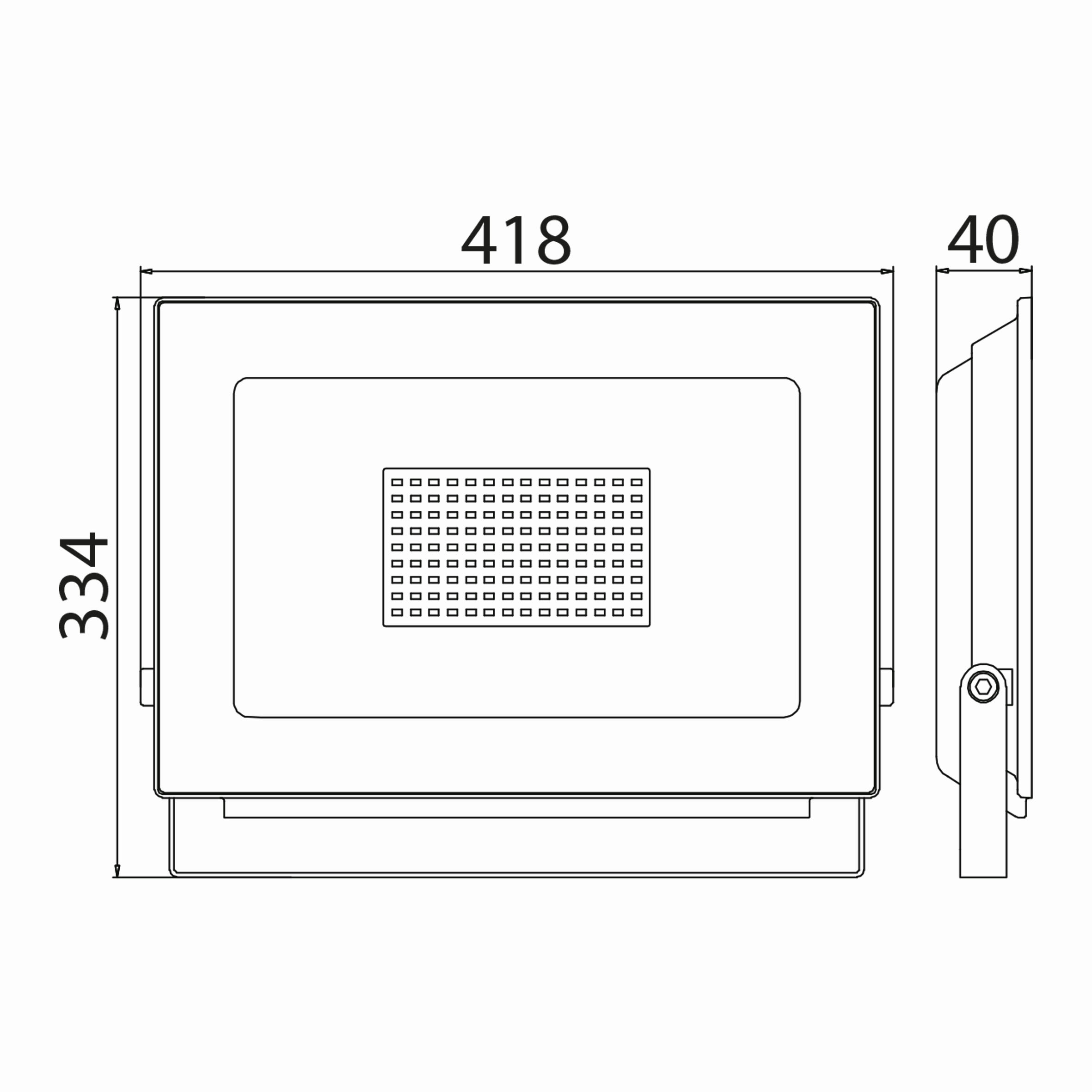 200w Ledli Projektör Teknik Çizim