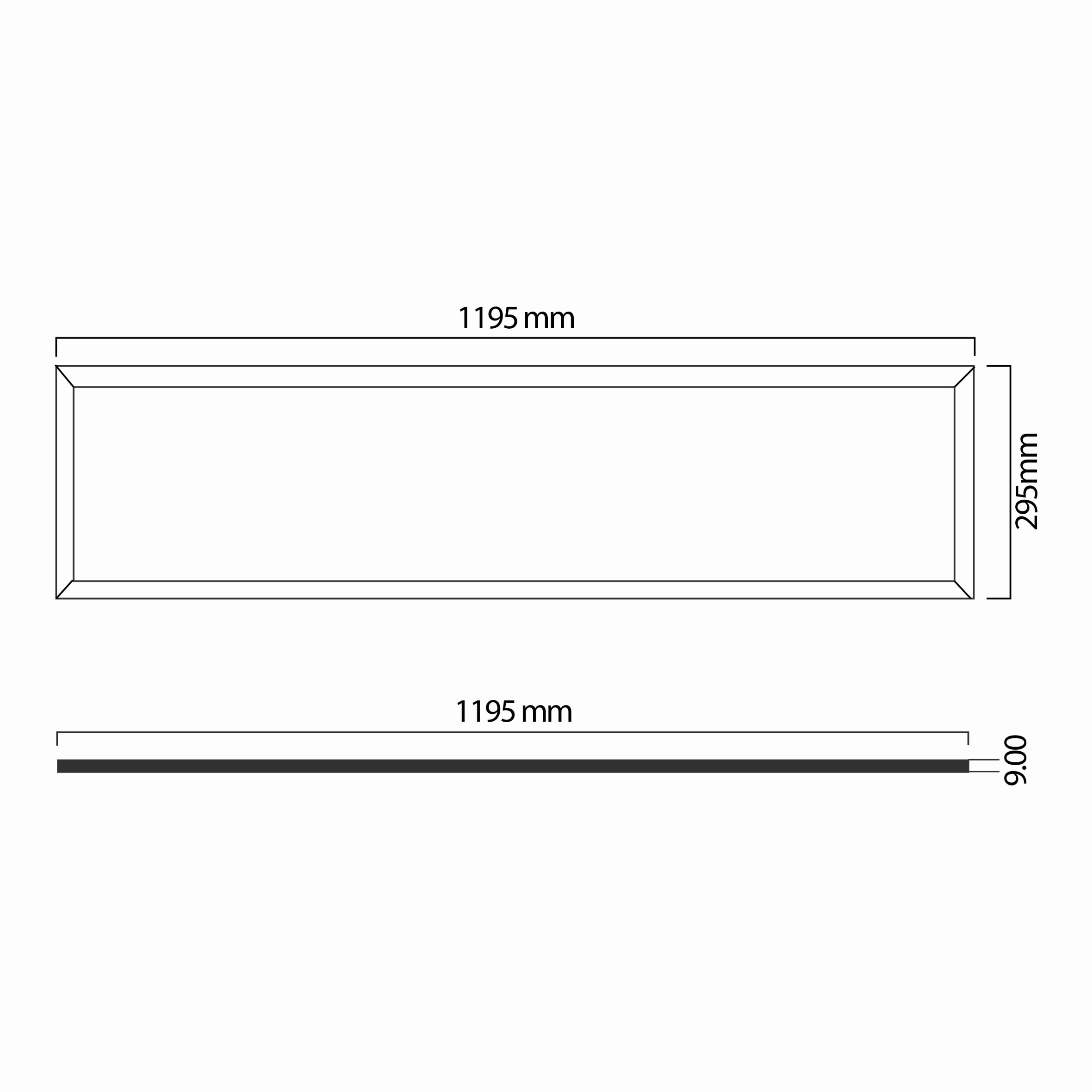 50w 30x120 Ledli Panel Teknik Çizim