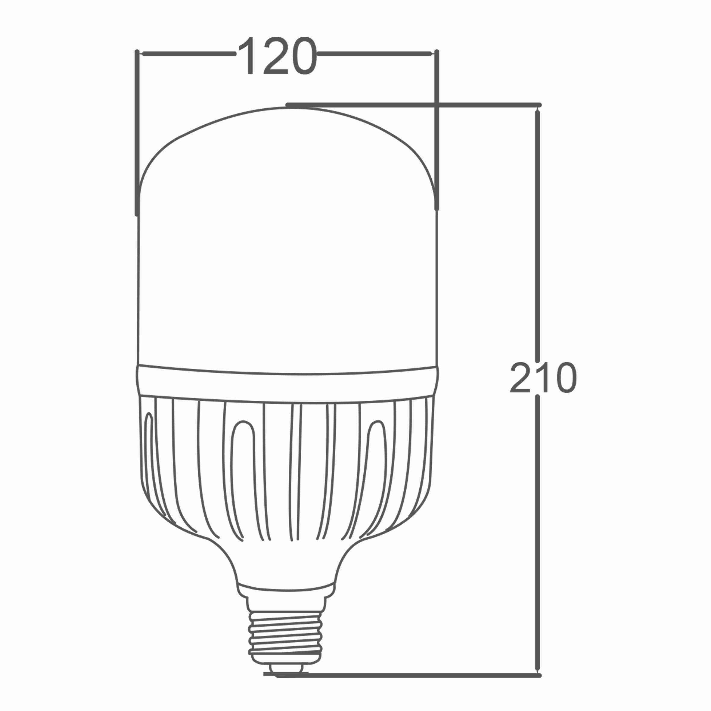 40w E27 T120 Ampul Teknik Çizim