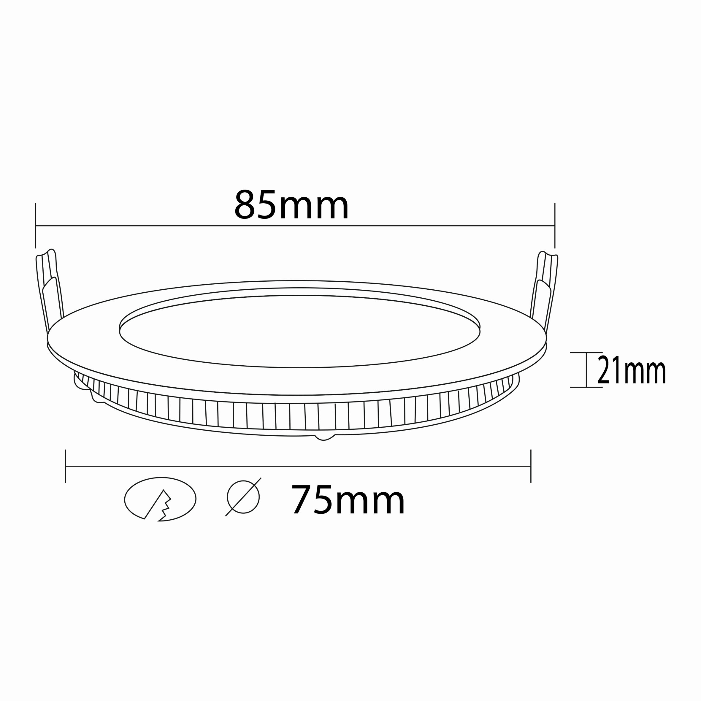 3w 3'' Sıva Altı Led Panel Teknik Çizim