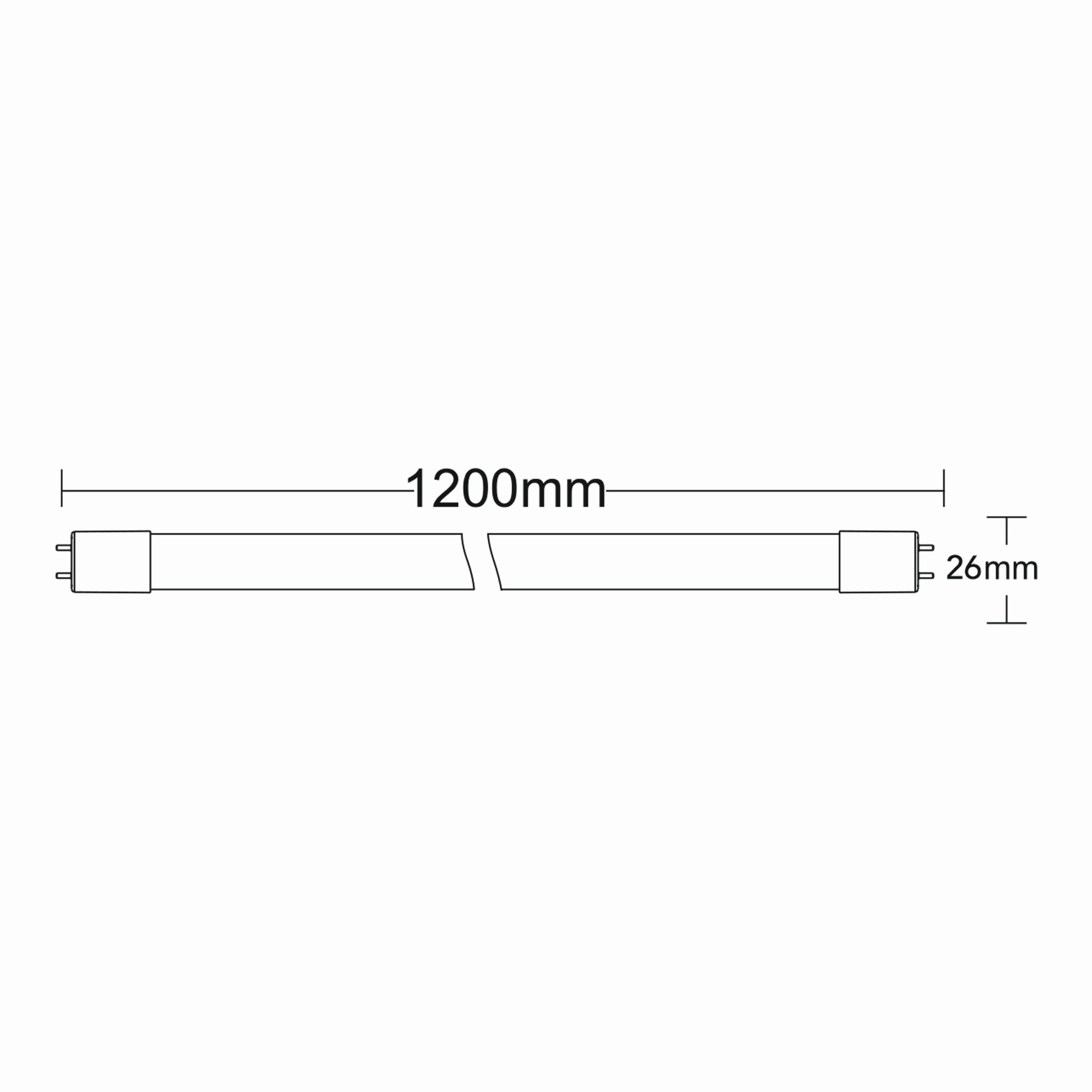 18w G13 1.2mt Ledli Tüp Teknik Çizim