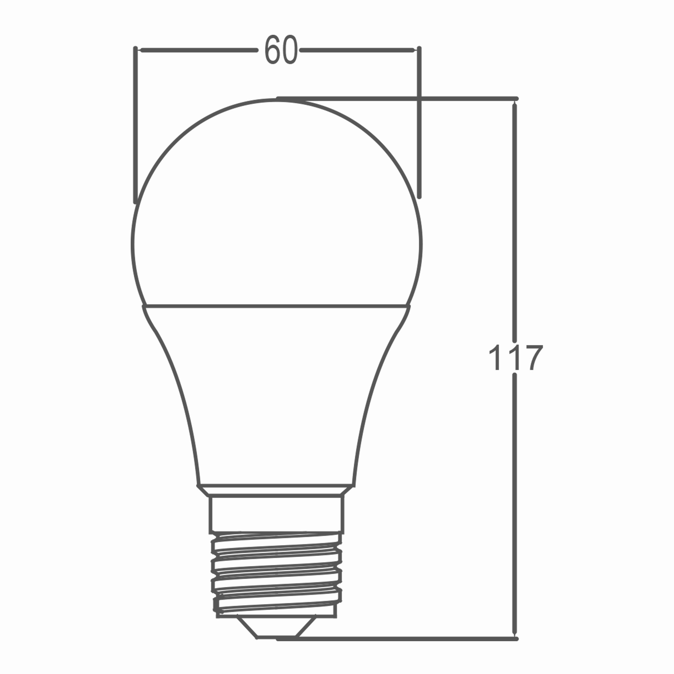 12w E27 A60 Ampul Teknik Çizim