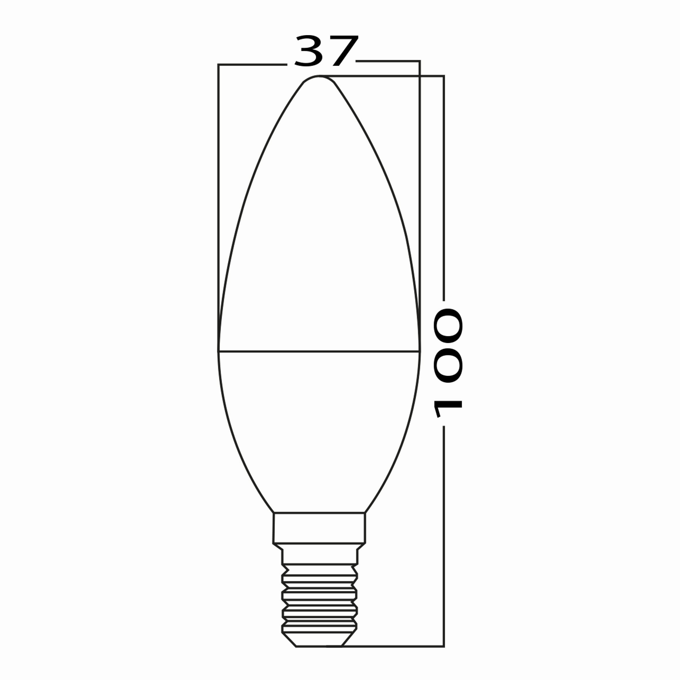 5w E14 Mum Ampul Teknik Çizim