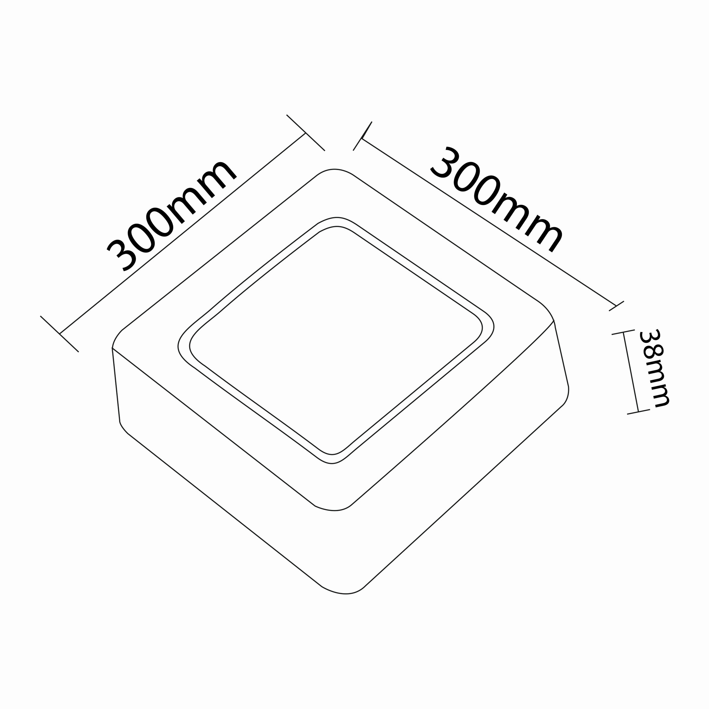 24w Sıva Üstü Led Panel Teknik Çizim