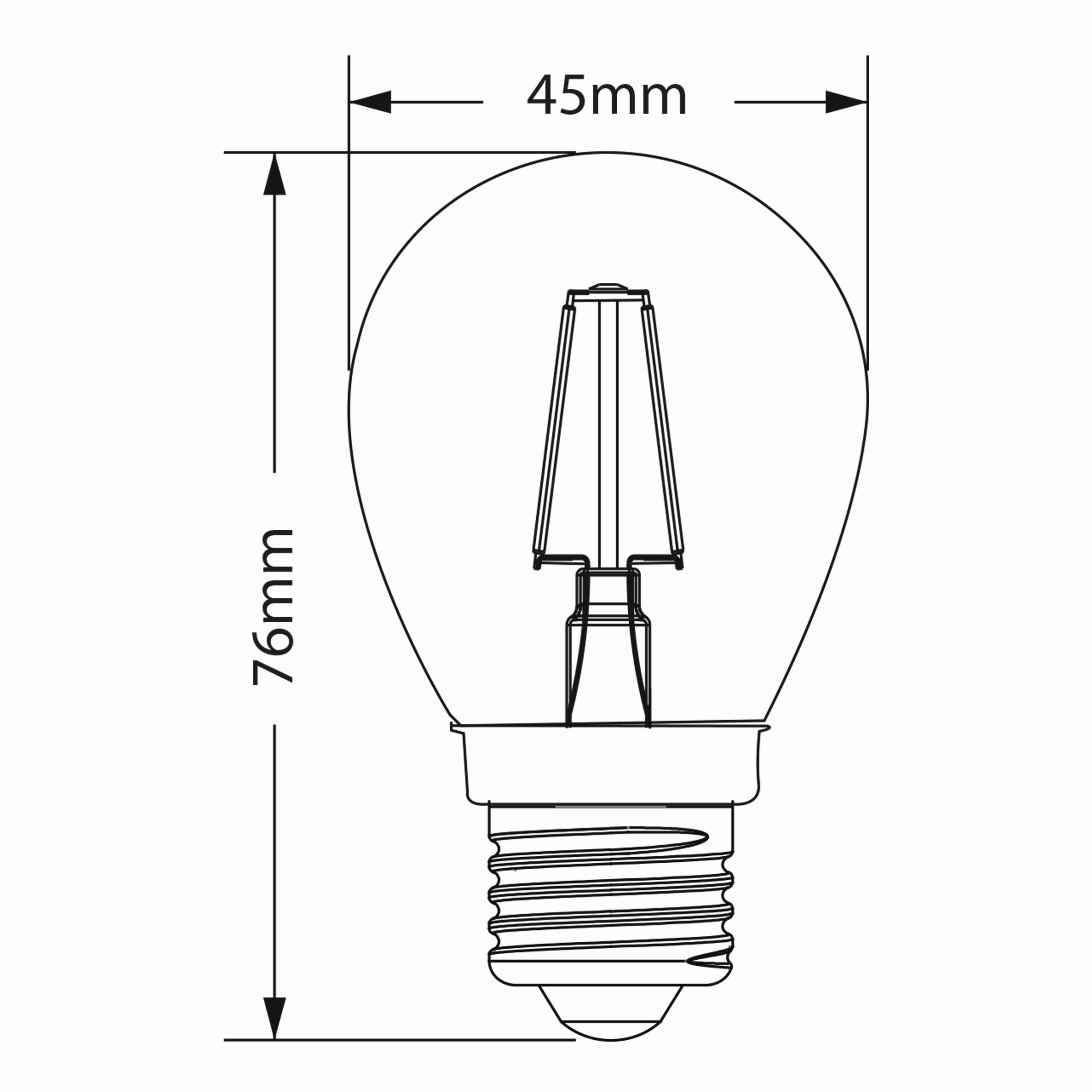 4w E27 Mini Glob Ampul Teknik Çizim