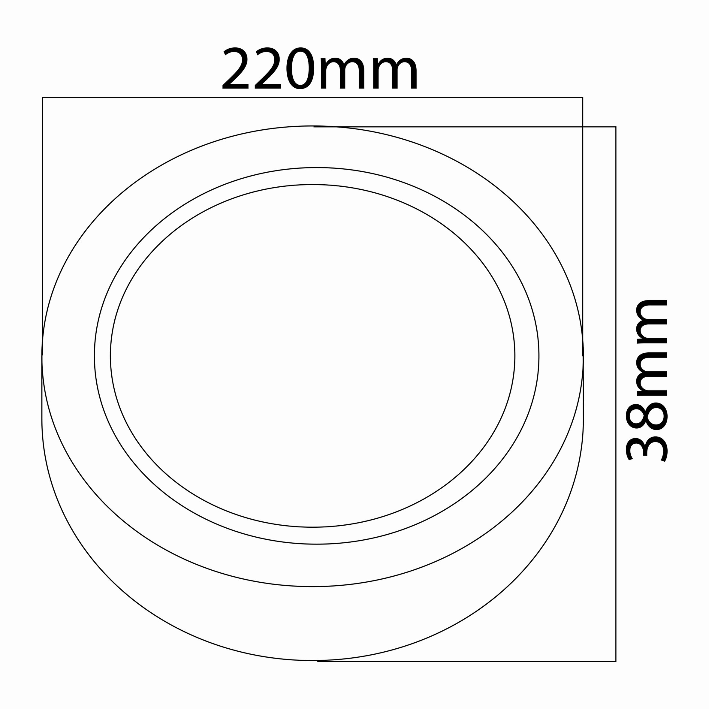 18w Sıva Üstü Led Panel Teknik Çizim