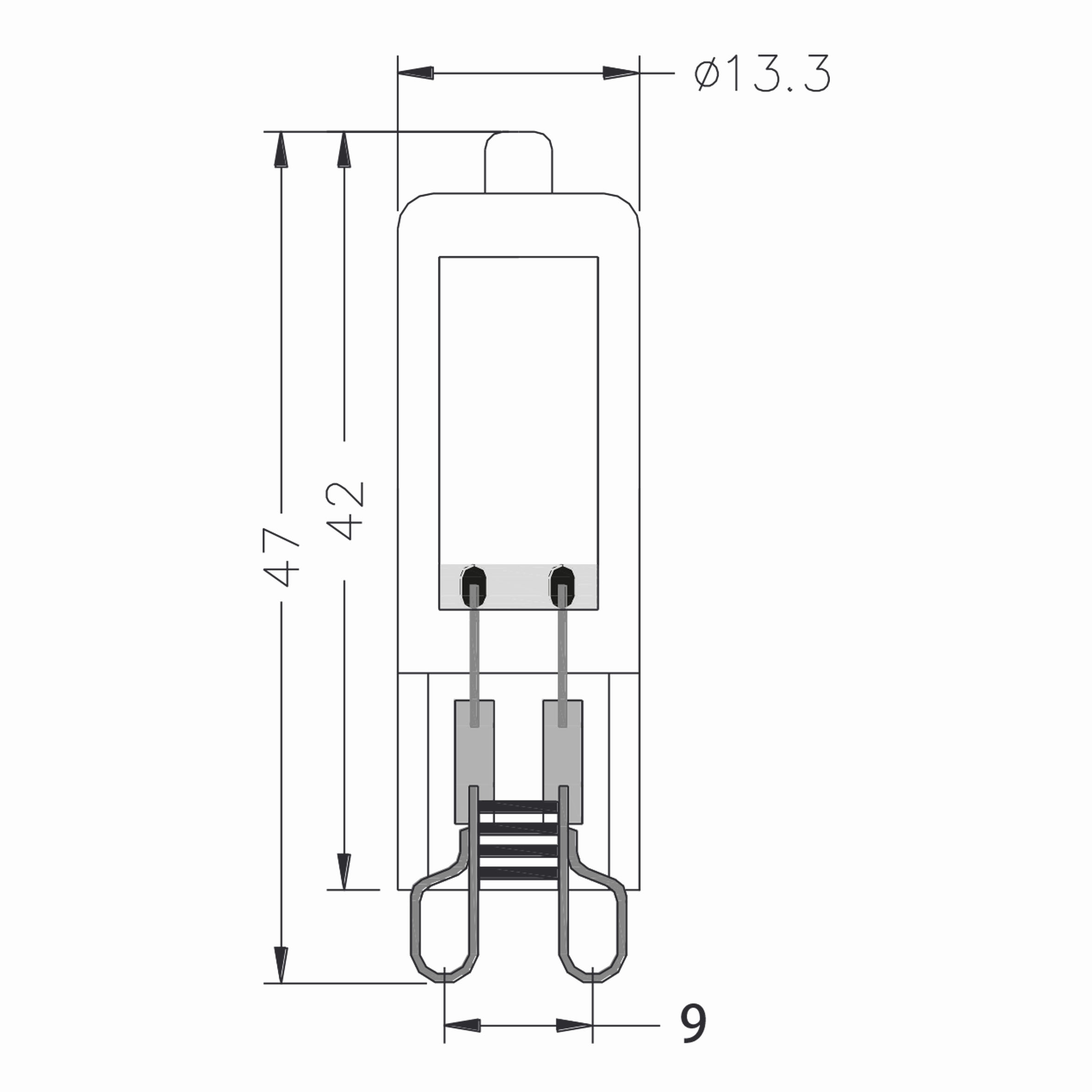 2w G9 Filaman Ampul Teknik Çizim