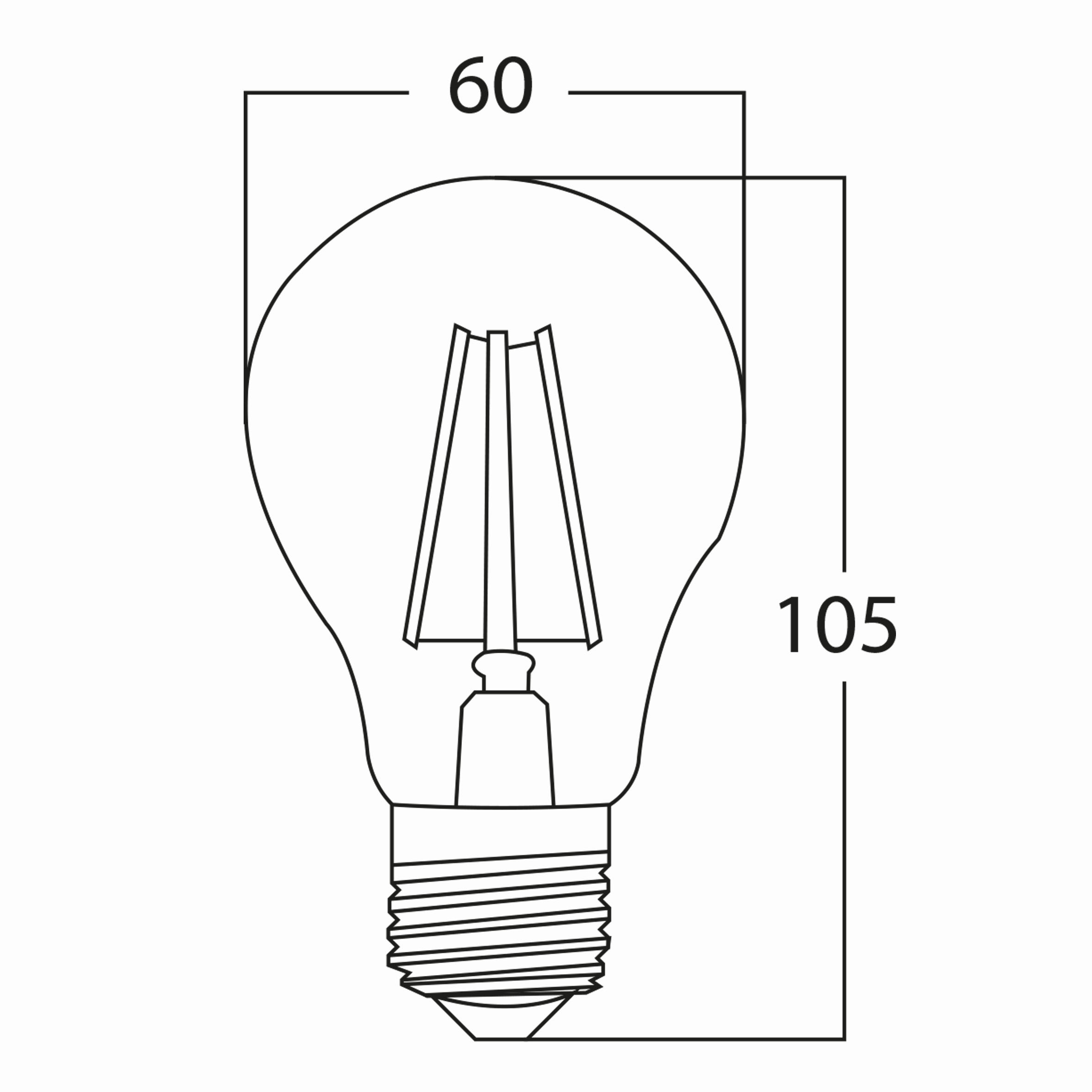 7w E27 A60 Soft Ampul Teknik Çizim