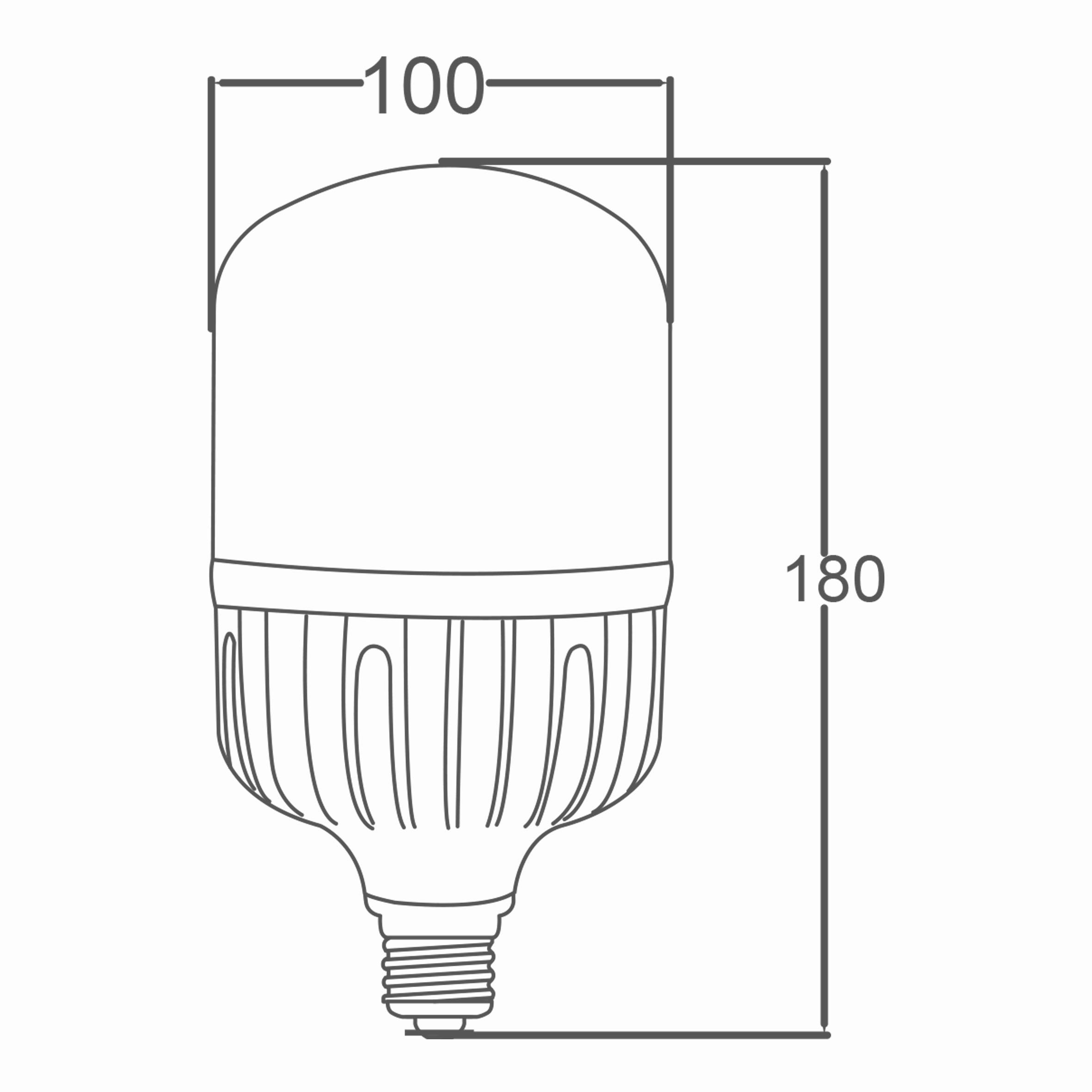 30w E27 T100 Ampul Teknik Çizim