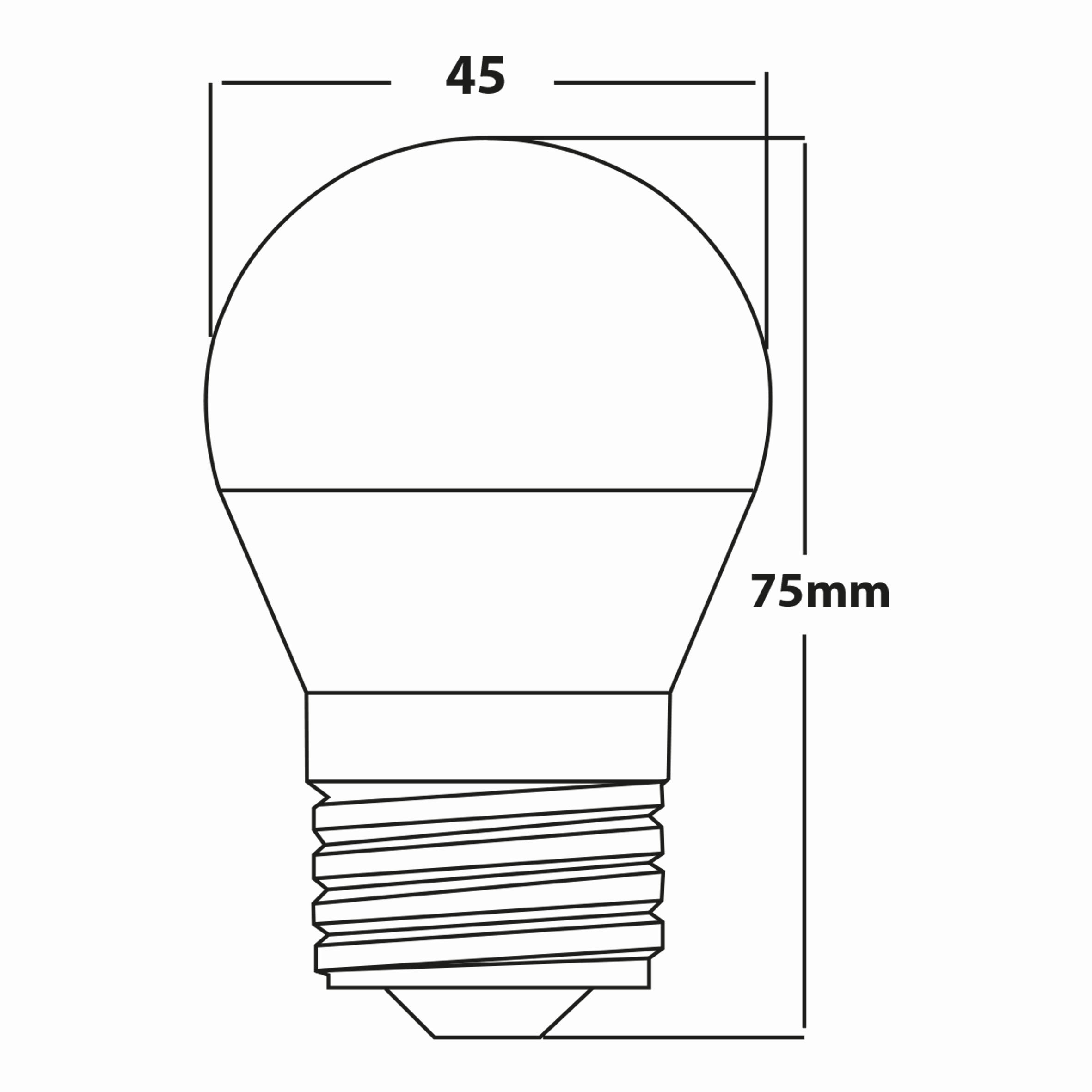 5w E27 Mini Glob Ampul Teknik Çizim