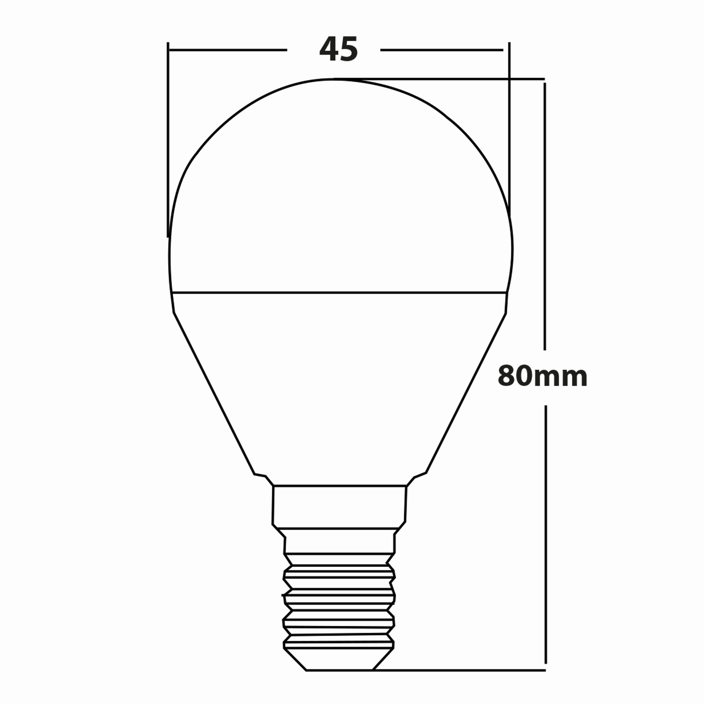 5w E14 Mini Glob Ampul Teknik Çizim
