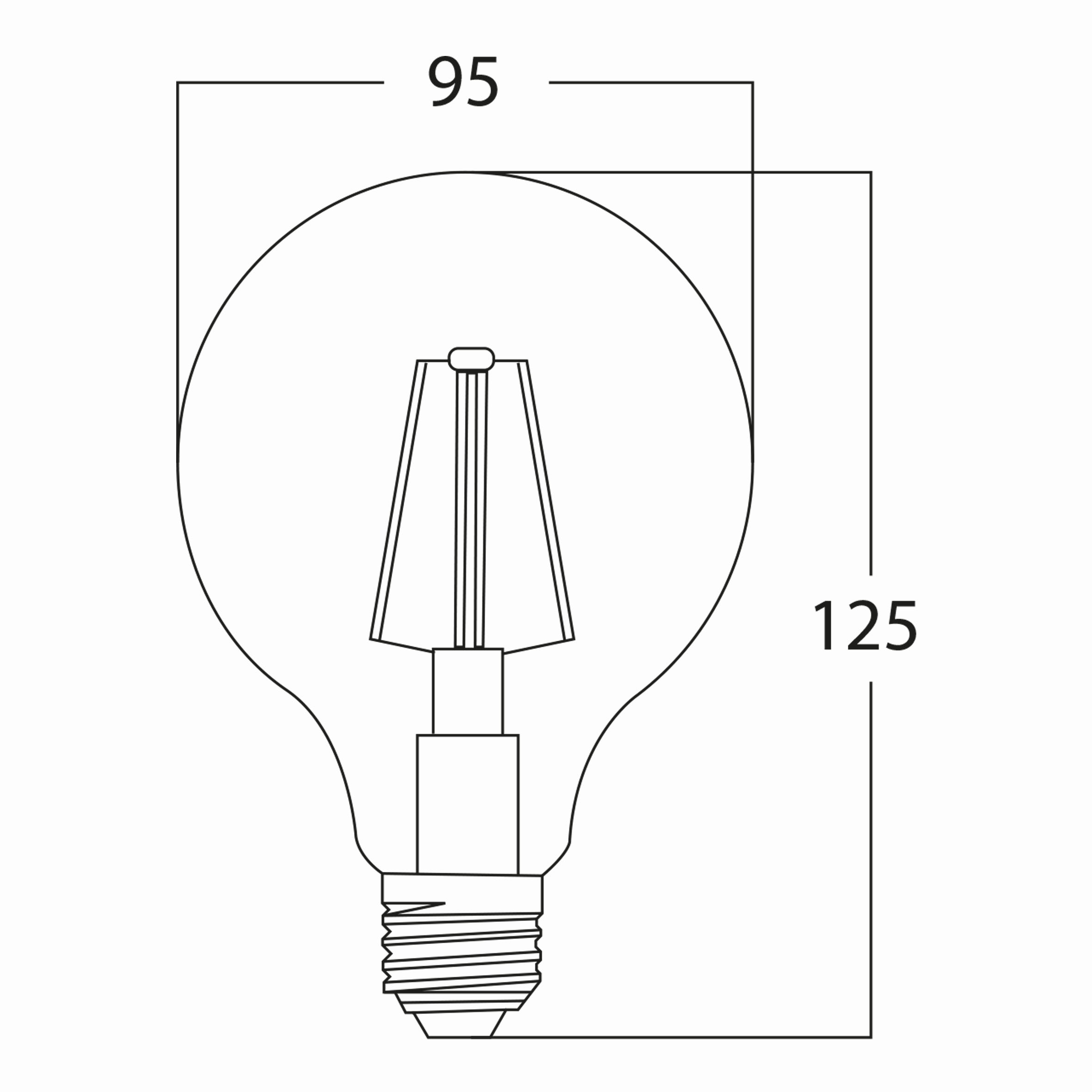6w E27 G95 Soft Ampul Teknik Çizim