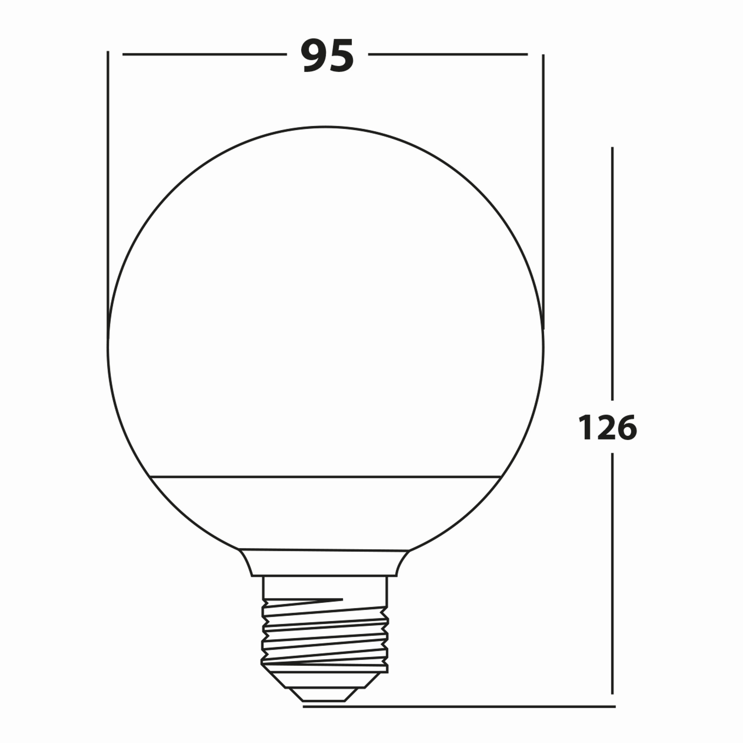 14w E27 G95 Glob Ampul Teknik Çizim