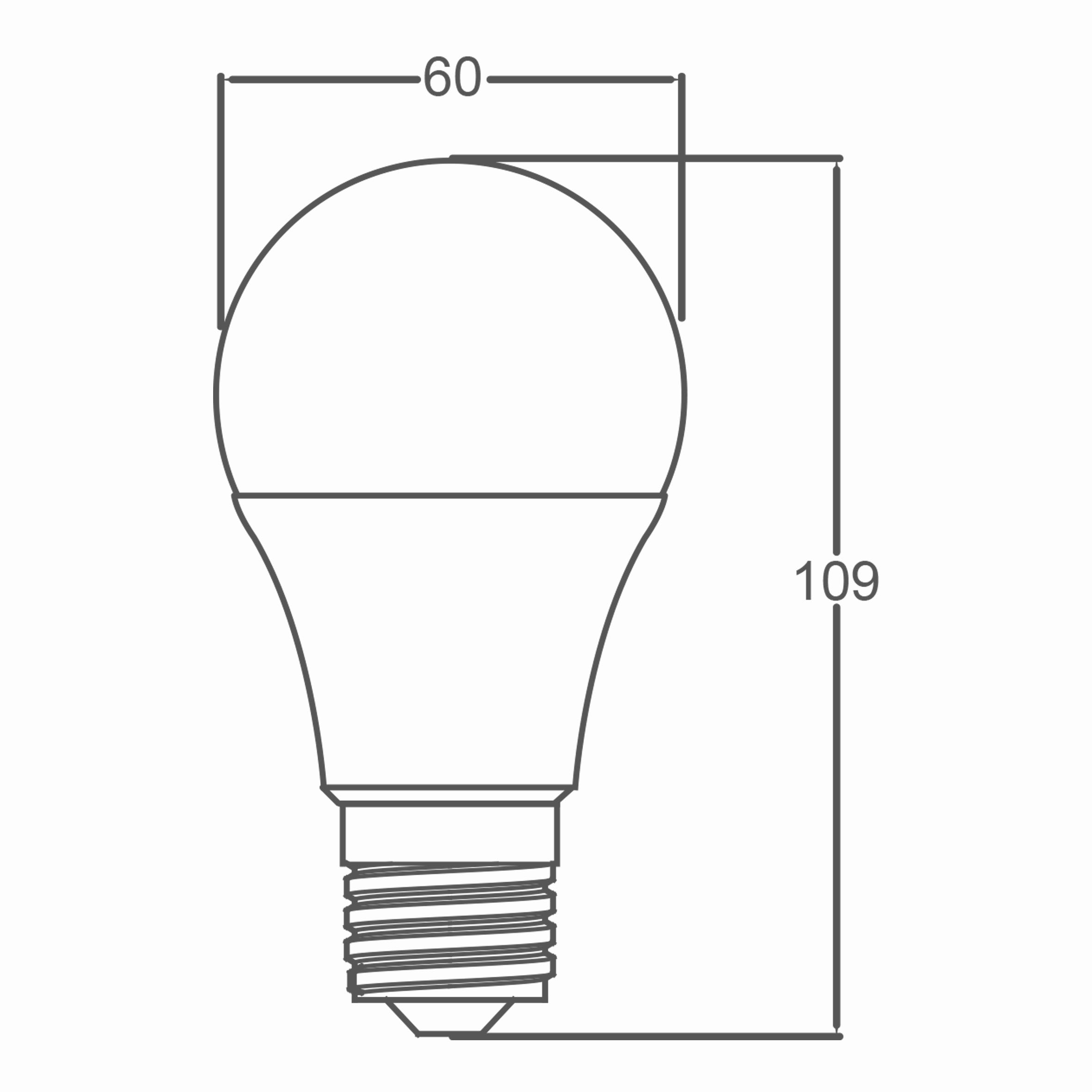 8w E27 A60 Ampul Teknik Çizim