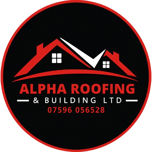 Alpha Roofing & Building Ltd logo with contact number.