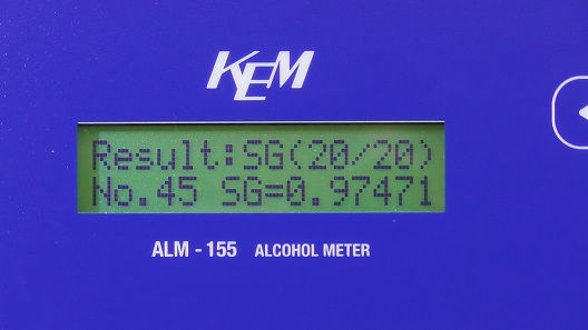 Display of specific gravity