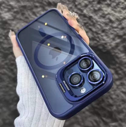 Miniatura: Capinha Luxo Magnética Transparente PC+TPU para iPhone — Proteção Total MagSafe