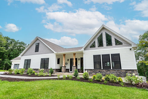 Single-story modular ranch home built by Residential Builders