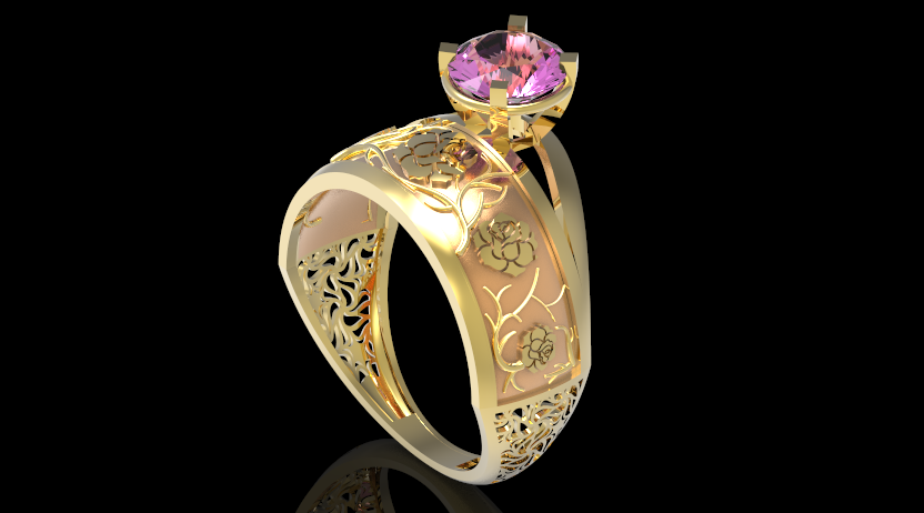 Engagement Ring Combined Duo Solitaire Mo.3