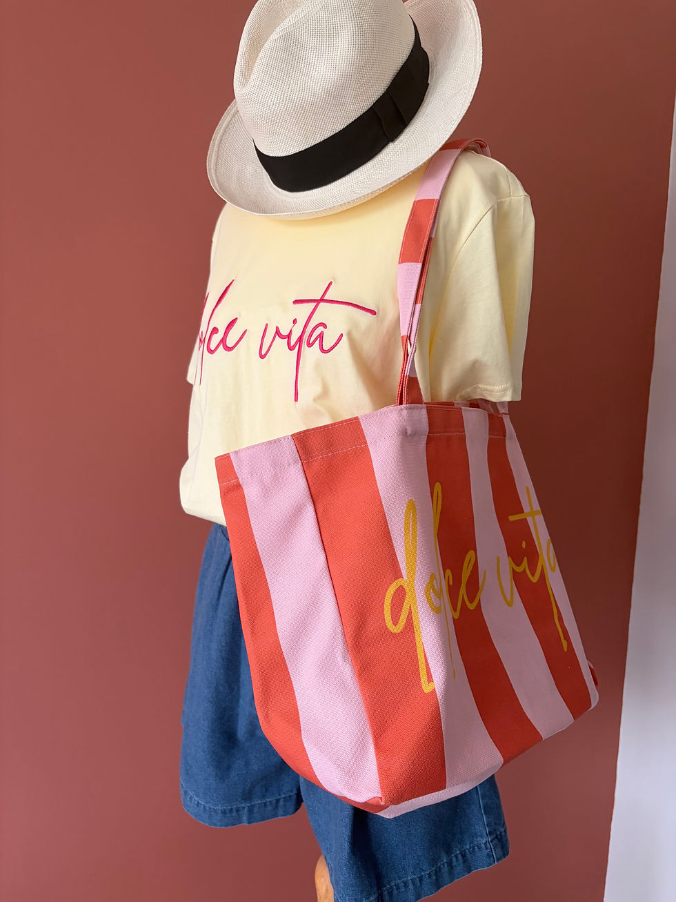 Thumbnail: Dolce Vita Embroidered T-Shirt – Yellow & Pink