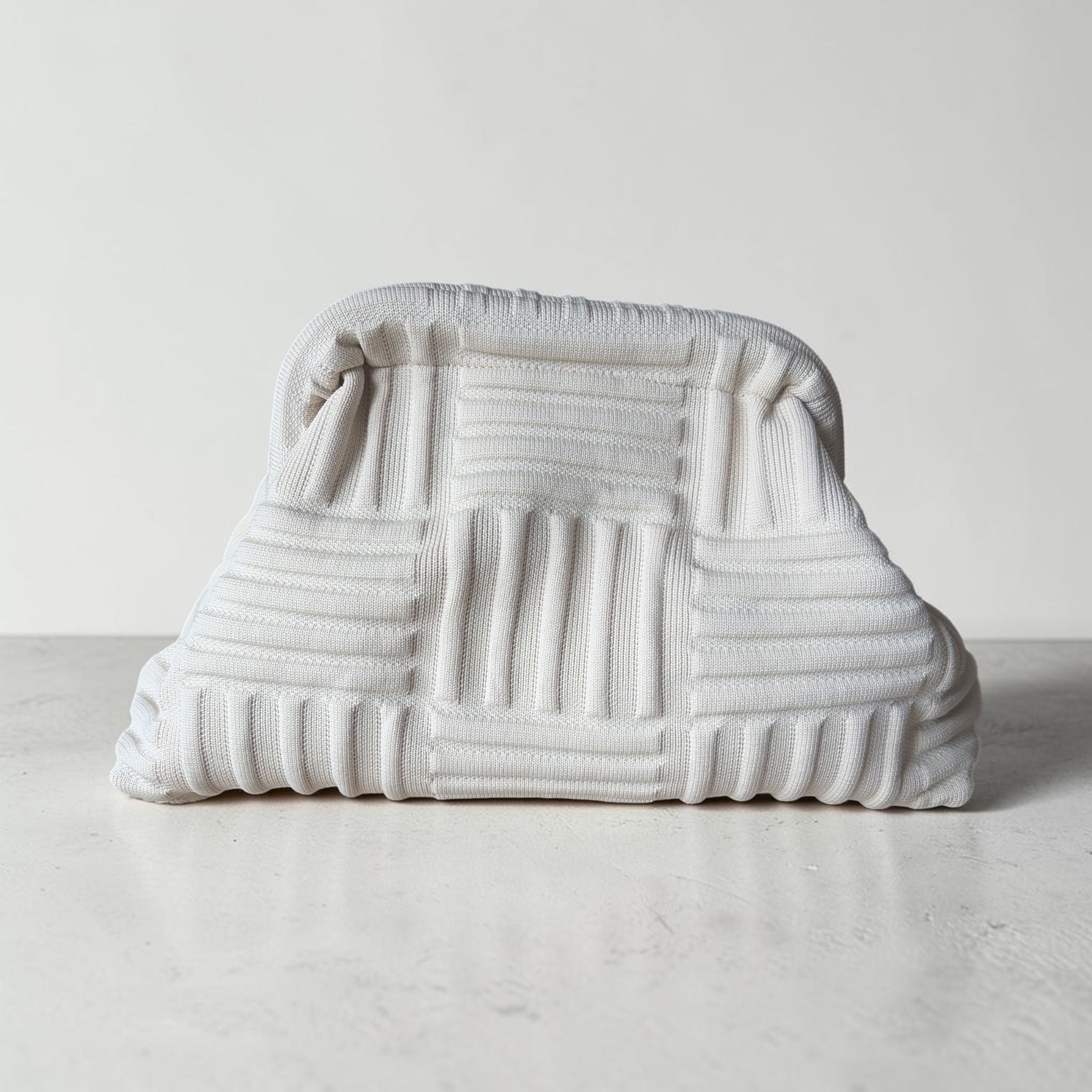 Cream Striped Textured Bag