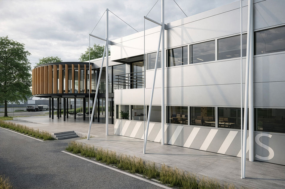 construction d'un siège social pour une entreprise de travaux publics dans le nord de la France