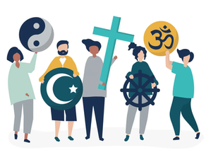 Five people of different faiths/religions