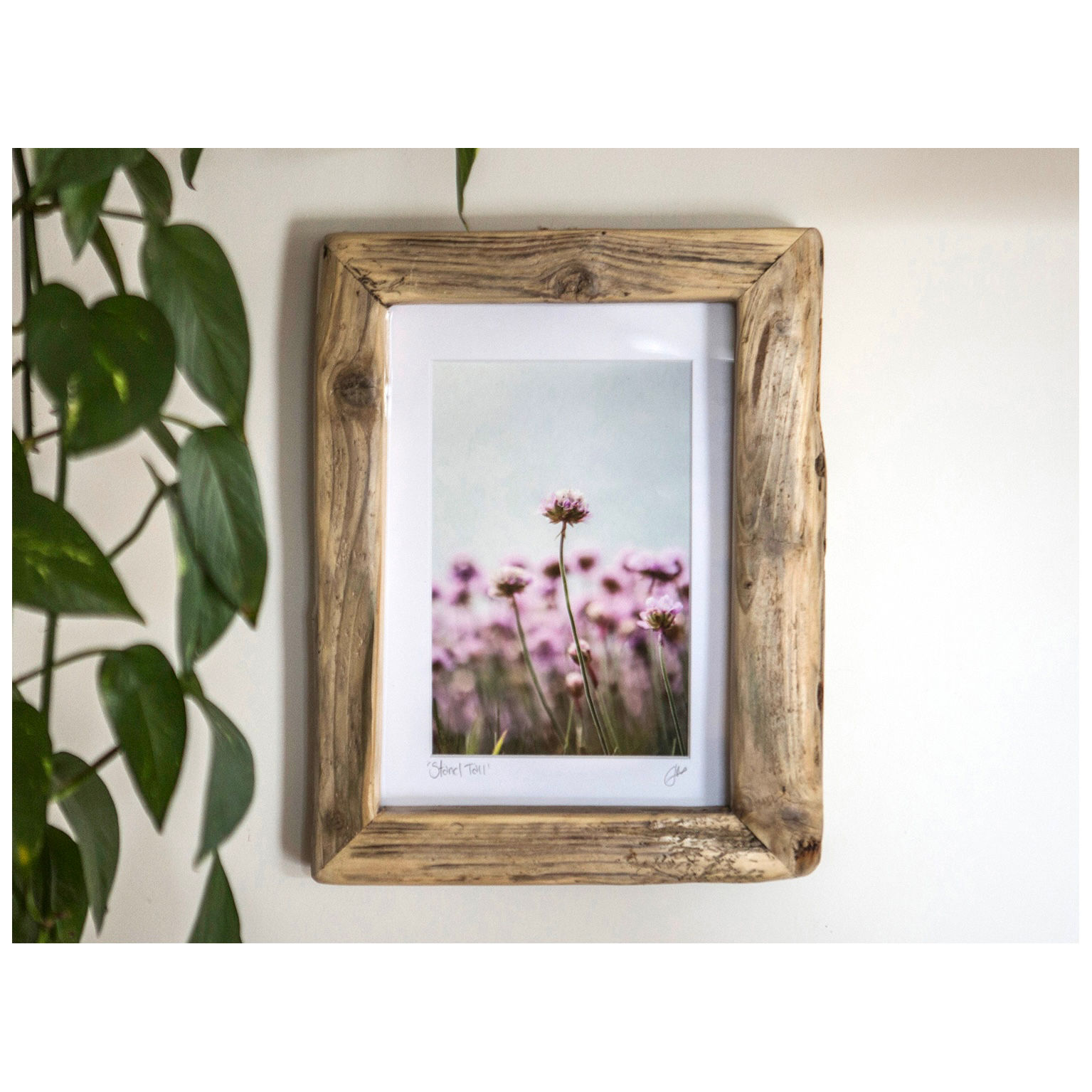 Bespoke driftwood frame featuring ‘Stand Tall’ print