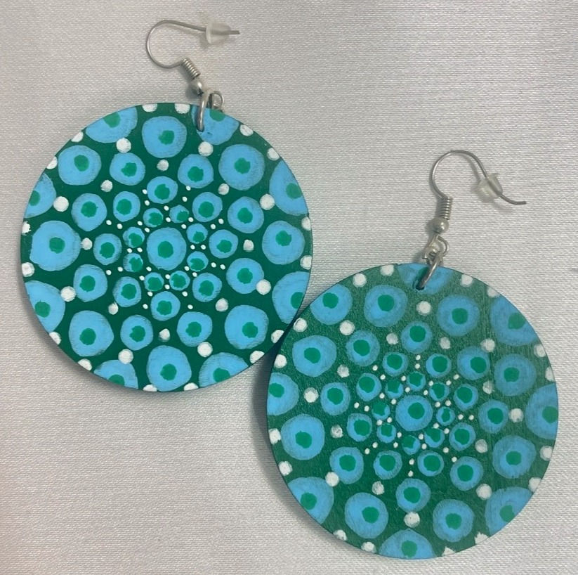 Thumbnail: “Hand Painted Meditation Mandalas” Earrings (style three)