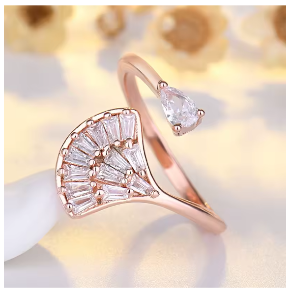 Thumbnail: Gold Plated Crystal Rings For Women