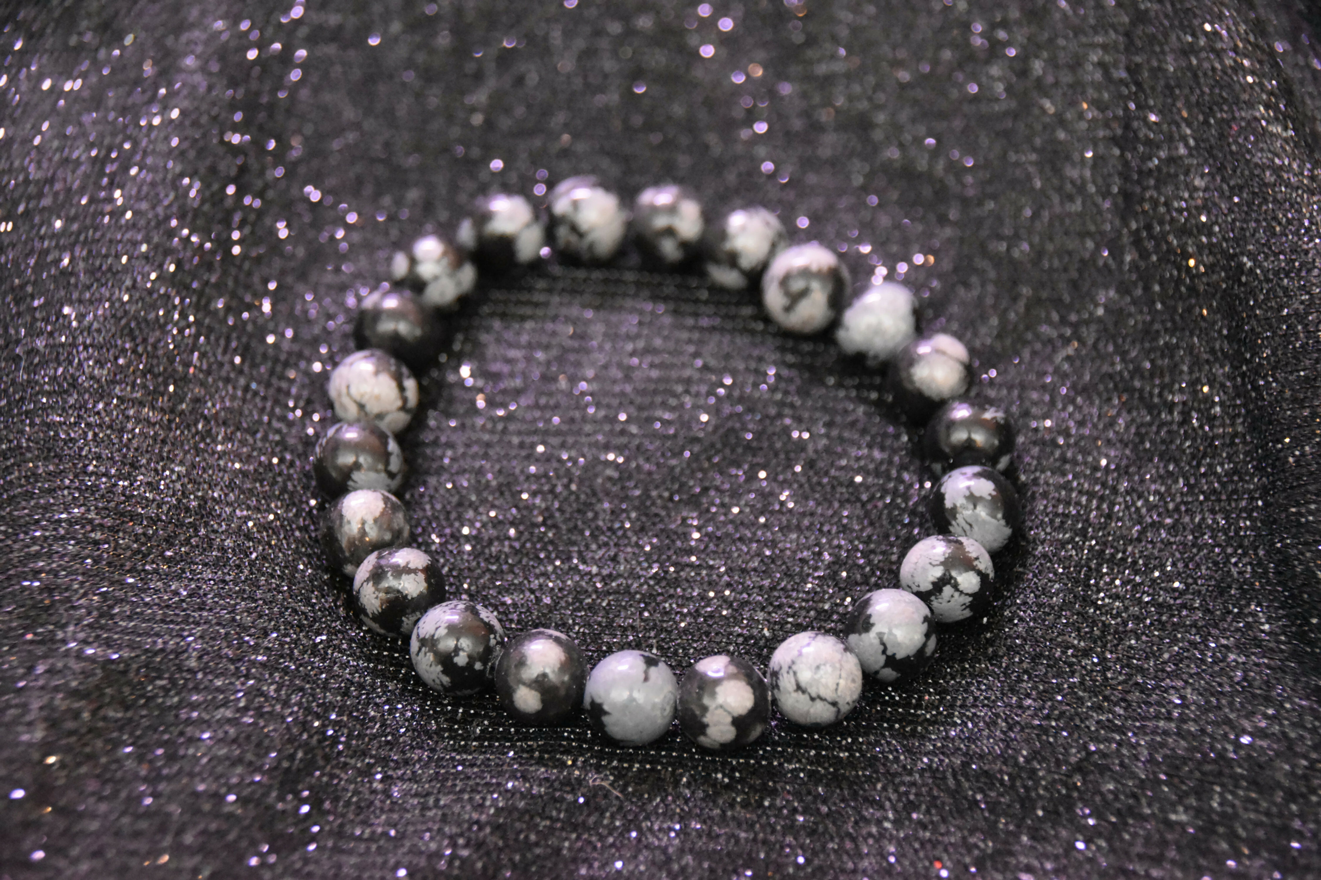 Snowflake obsidian Natural Gemstone Bracelet