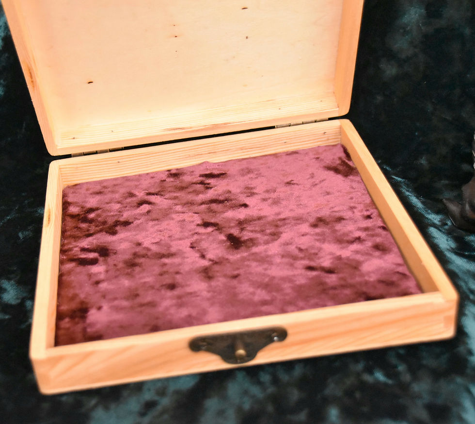Thumbnail: Raven Sprit Animal Wood Burned Box  ~ Altar Box ~ Tarot Box