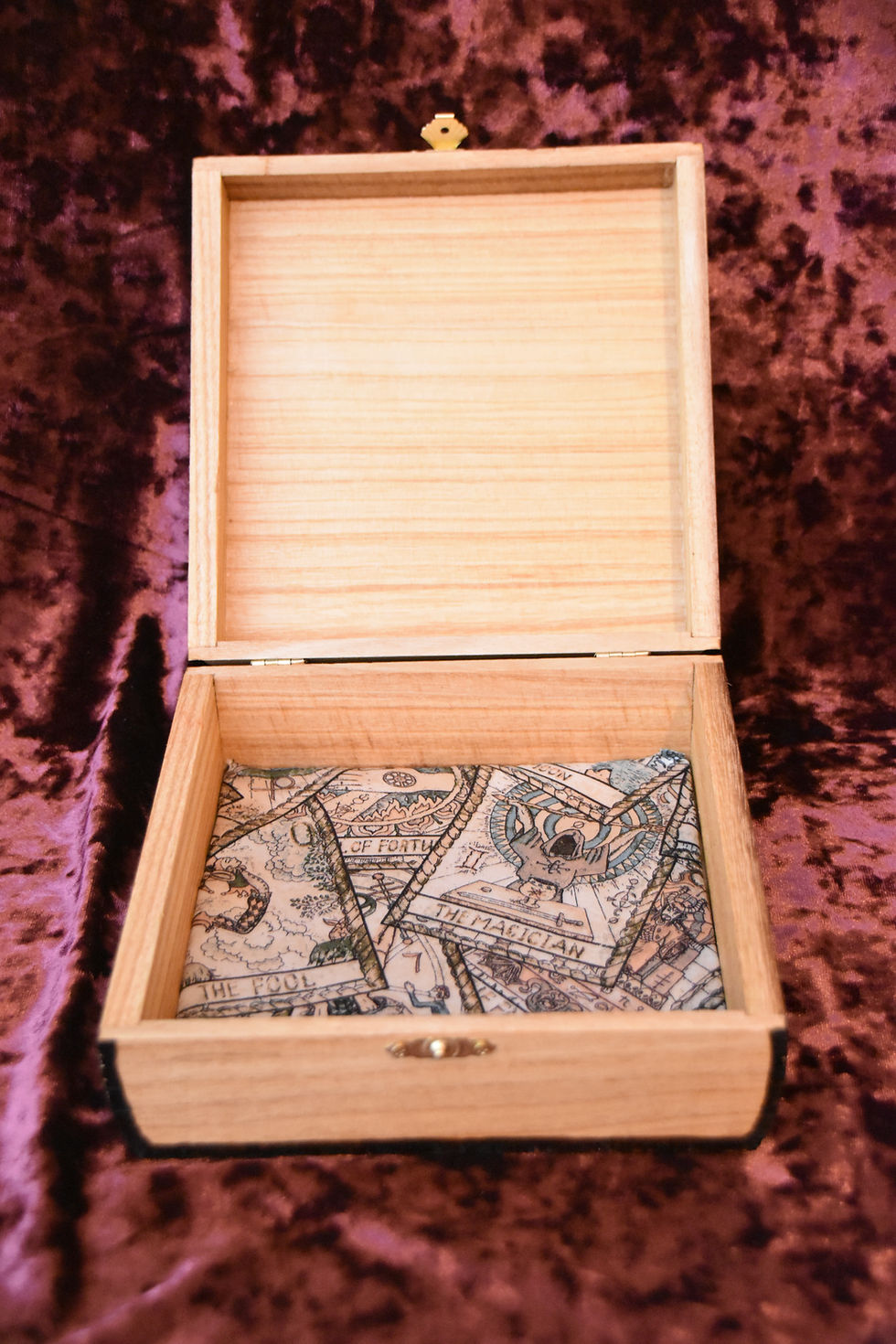 Thumbnail: Divination Wood Burned Box  ~ Altar Box ~ Tarot Box