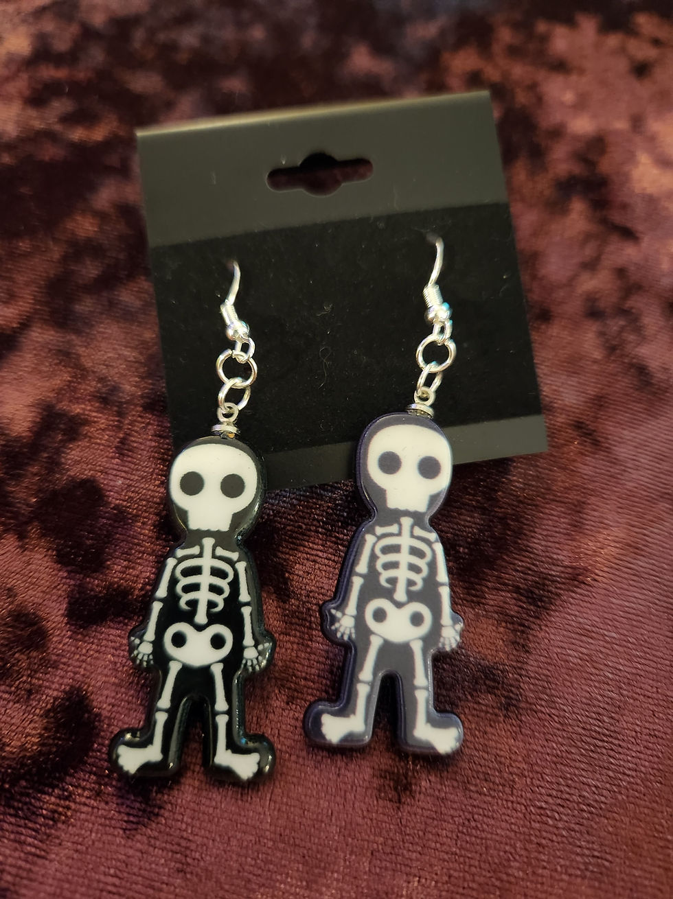 Thumbnail: Skeleton Dem Bones Halloween Earrings