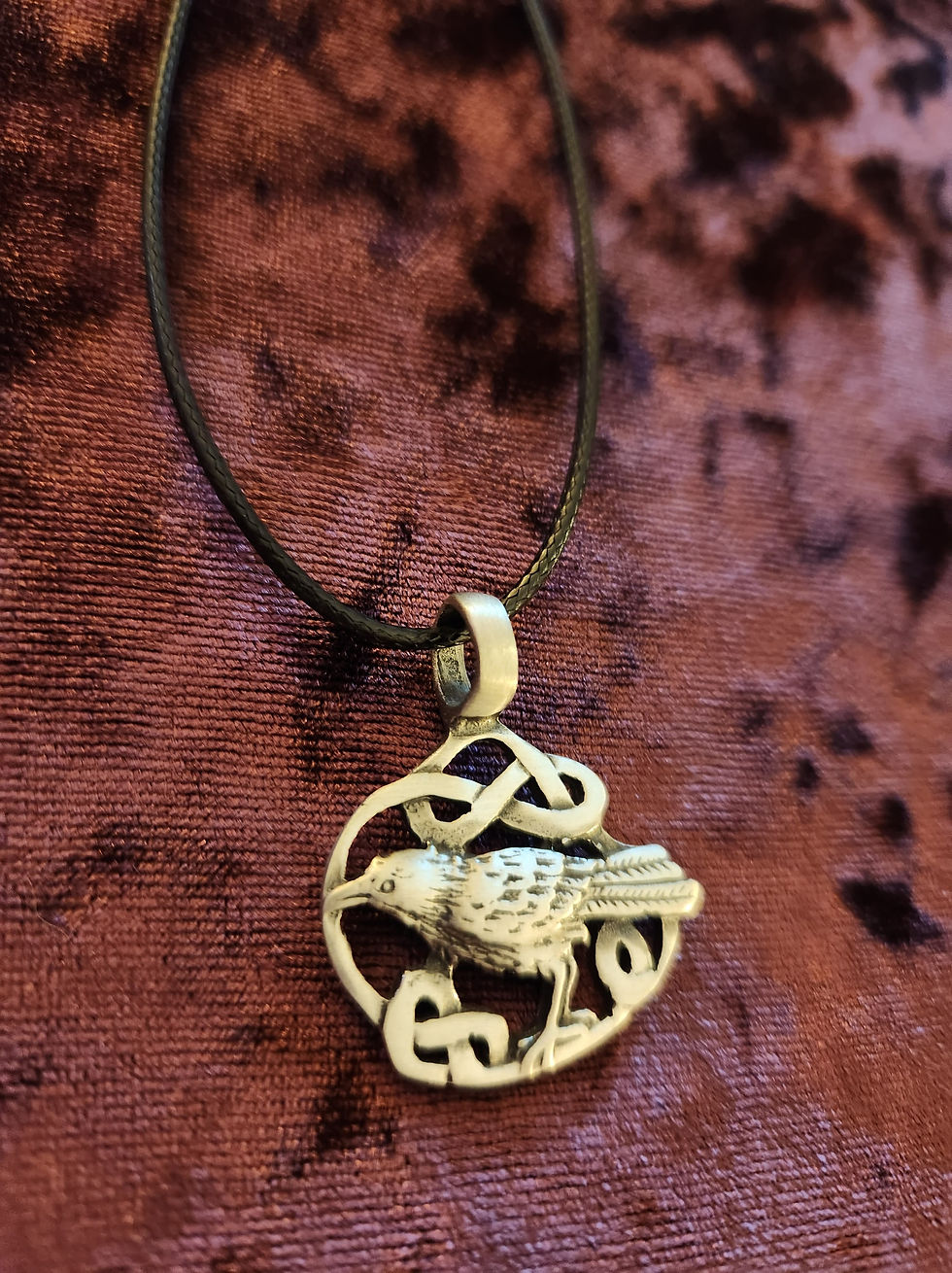 Thumbnail: Pewter Celtic Raven Necklace
