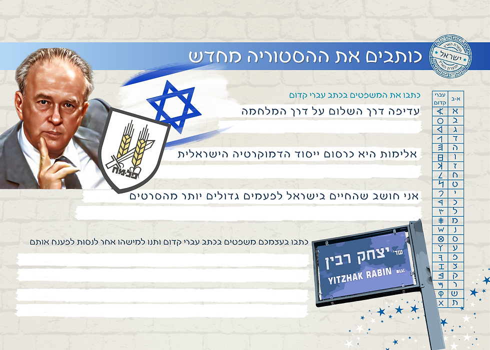 תמונה ממוזערת: מארז פלייסמטים גדולי האומה- כתב קדום. גודל A3