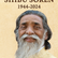 A commemorative image of Shibu Soren, featuring a close-up of him smiling warmly with his signature long white beard and hair. The background is a soft beige, with the text "Remembering Shibu Soren 1944–2024" and the quote "...he gave a voice to the voiceless…" written below.