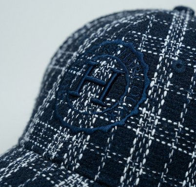 Miniature : Casquette HARCOUR Ambassadeur tweed marine/blanc